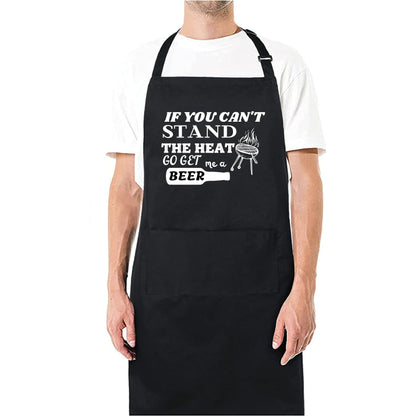 If You Can't Stand The Heat Go Get Me A Beer Funny Aprons for men Printed Apron Gift for Her Chef Apron Kitchen Apron BBQ Apron Gift Baking Apron Father Day Gift