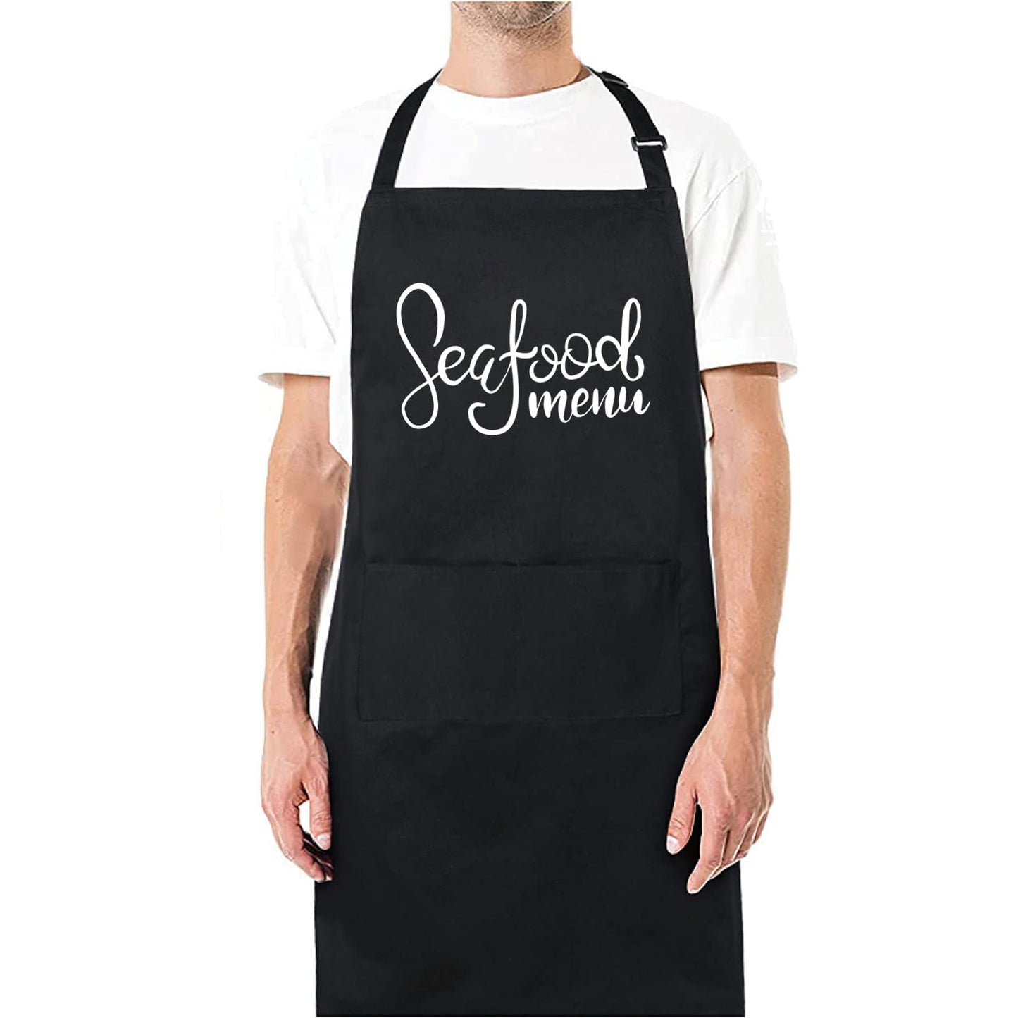 Seafood Menu Funny Aprons for men Printed Apron Gift for Her Chef Apron Kitchen Apron BBQ Apron Gift Baking Apron Father Day Gift