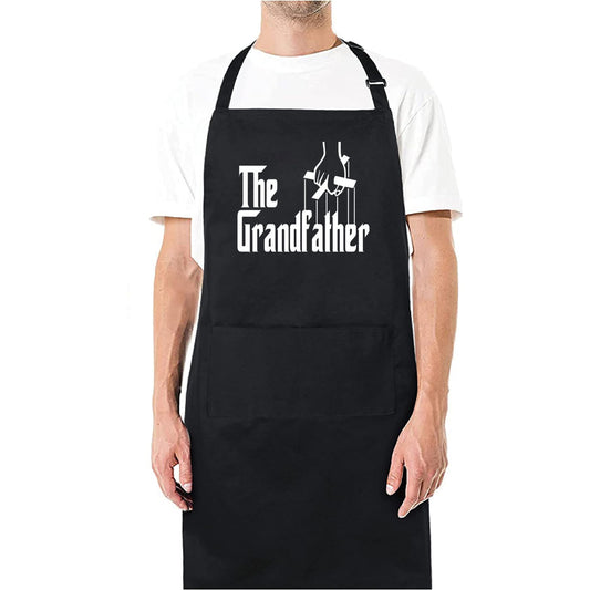 The Grandfather Funny Aprons for men Printed Apron Gift for Her Chef Apron Kitchen Apron BBQ Apron Gift Baking Apron Father Day Gift - Top Tee