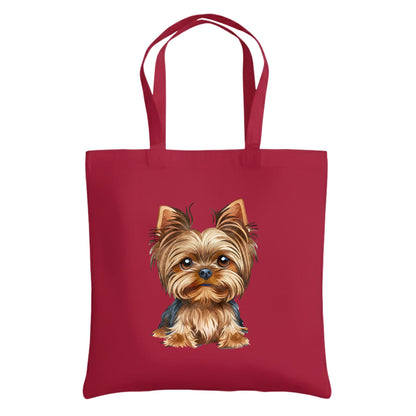 Be Buz Yorkshire Terrier Dog Tote Bag – Cotton Reusable Bag for Dog Lovers and Pet Owners – Cute Yorkie Lover Gift Bag for Women and Everyday Use