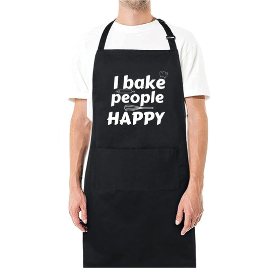 I Bake People Happy Funny Aprons for men Printed Apron Gift for Her Chef Apron Kitchen Apron BBQ Apron Gift Baking Apron Father Day Gift - Top Tee