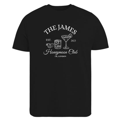 Be Buz Personalized Honeymoon Club T-Shirt, Mr and Mrs Matching Couple Wedding Tees for Bride and Groom
