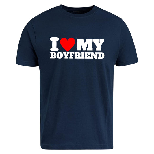 Be Buz I Love My Boyfriend T-Shirt Soulmates Forever World's Best Boyfriend Tee Cotton Shirt for Women Anniversary, Valentine's Day, or Birthday Present