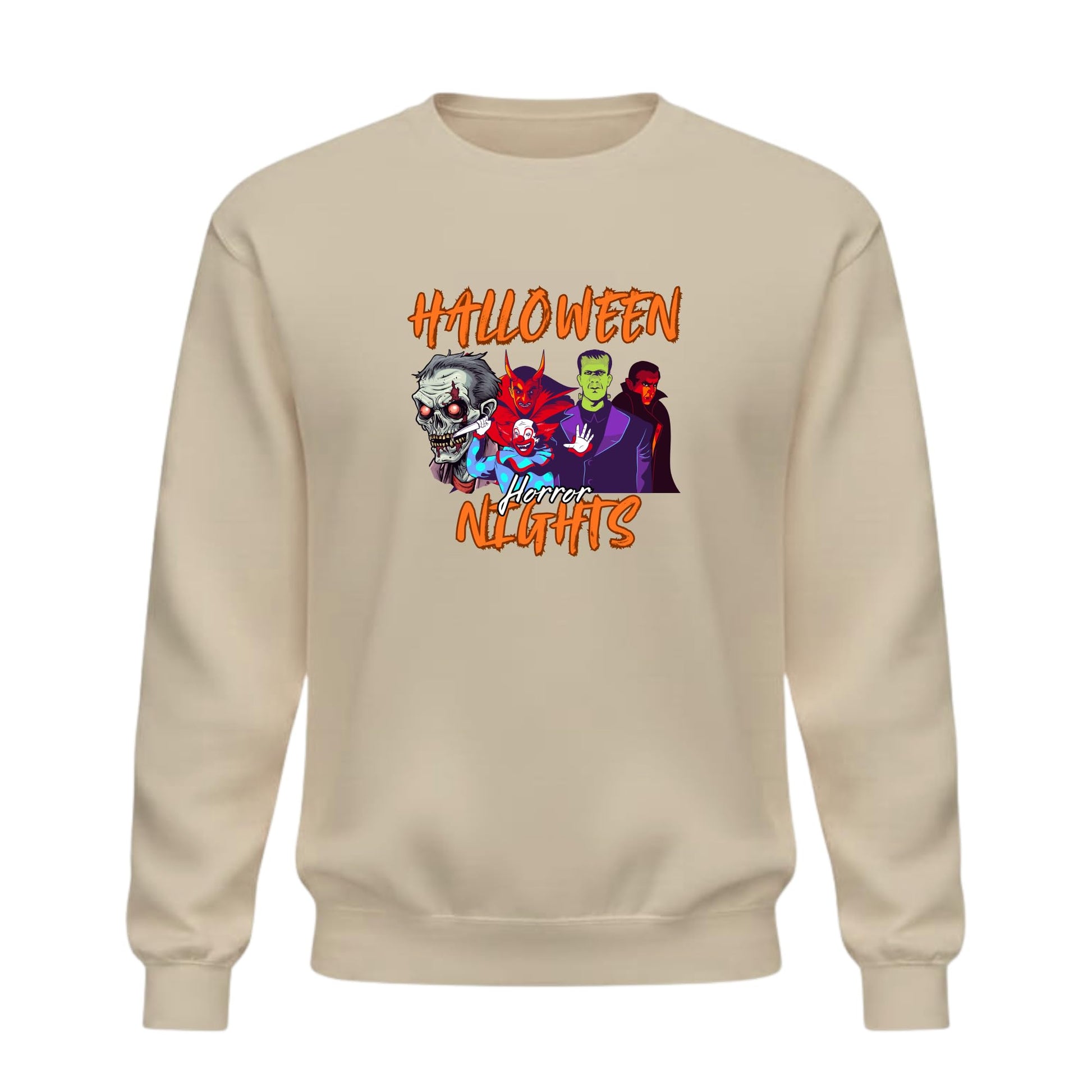 Be Buz Halloween Horror Nights Sweatshirt, Haunted House Icons Graphic Crewneck, Unisex Pullover, Long Sleeve Men and Women - Top Tee