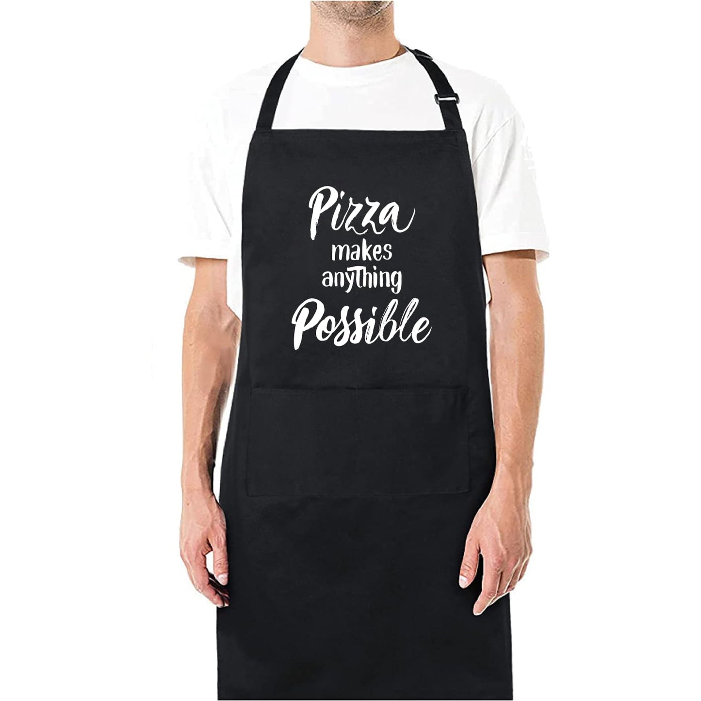 Pizza Makes Anything Possible Funny Aprons for men Printed Apron Gift for Her Chef Apron Kitchen Apron BBQ Apron Gift Baking Apron Father Day Gift