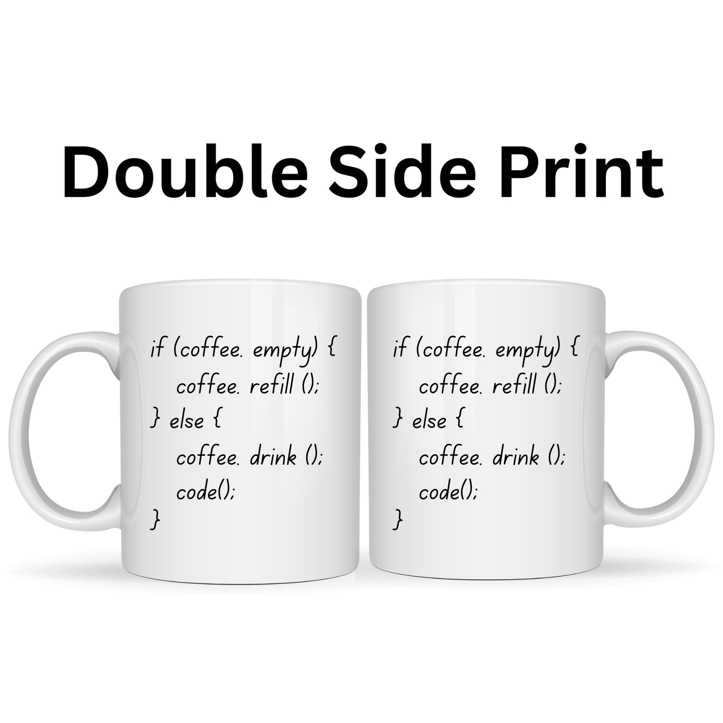 Be Buz Funny Programmer Mug Coffee Refill Code Loop – 11oz White Ceramic Mug – Gift for Software Engineer Coder