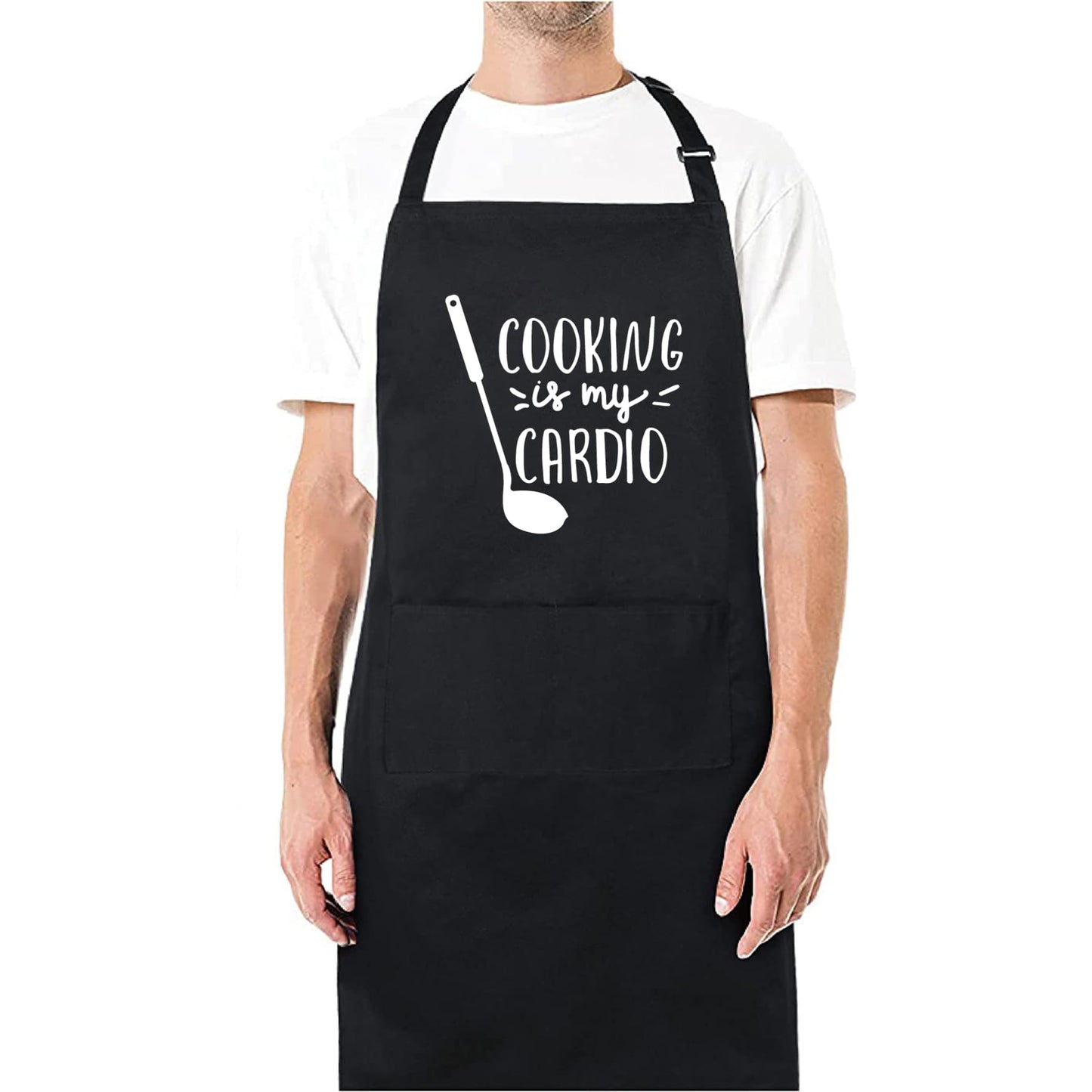 Cooking Is My Cardio Funny Aprons for men Printed Apron Gift for Her Chef Apron Kitchen Apron BBQ Apron Gift Baking Apron Father Day Gift