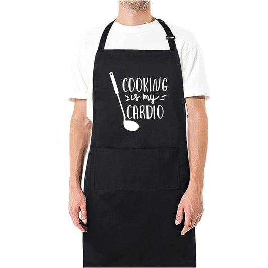 Cooking Is My Cardio Funny Aprons for men Printed Apron Gift for Her Chef Apron Kitchen Apron BBQ Apron Gift Baking Apron Father Day Gift - Top Tee