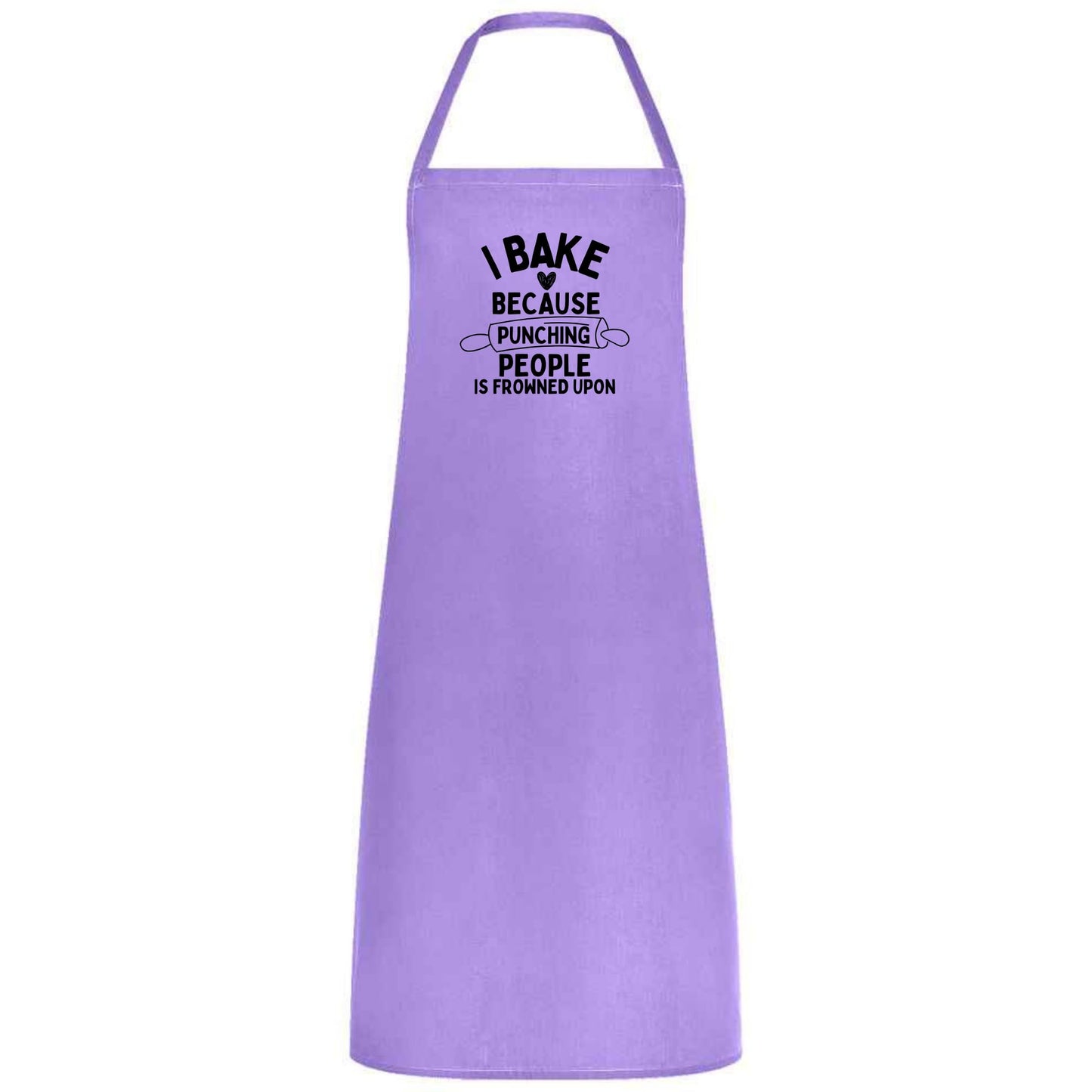 I Bake Because Punching People Is Frowned Upon Apron Funny Multicolor Unisex Chef Apron for Men and Women Cooking Baking