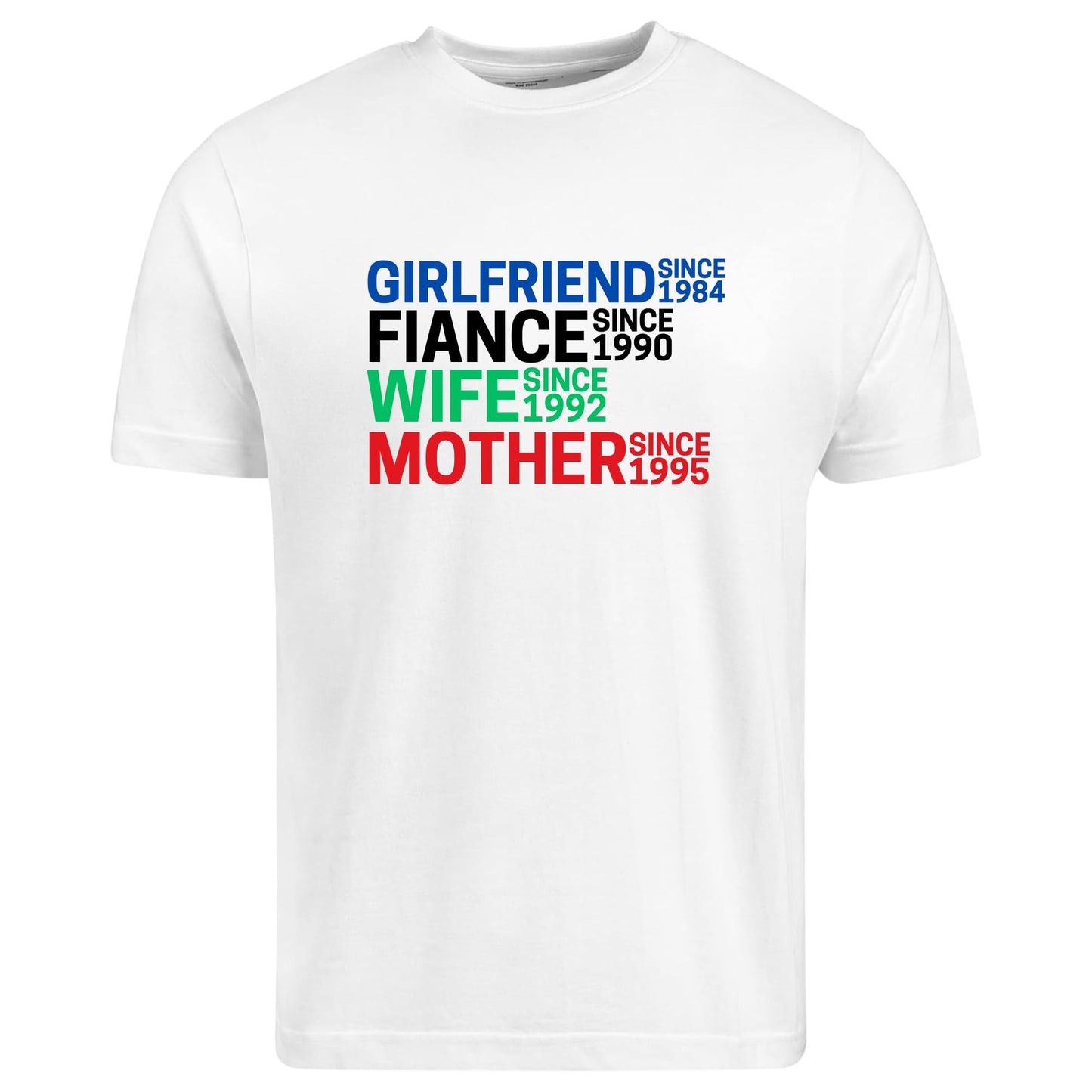 Be Buz Custom Girlfriend Fiancé Wife Mother T-Shirt Personalized Date Milestone Women’s Graphic Tee Funny Relationship Shirt