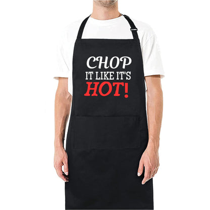 Chop It Like It's Hot Funny Aprons for men Printed Apron Gift for Her Chef Apron Kitchen Apron BBQ Apron Gift Baking Apron Father Day Gift
