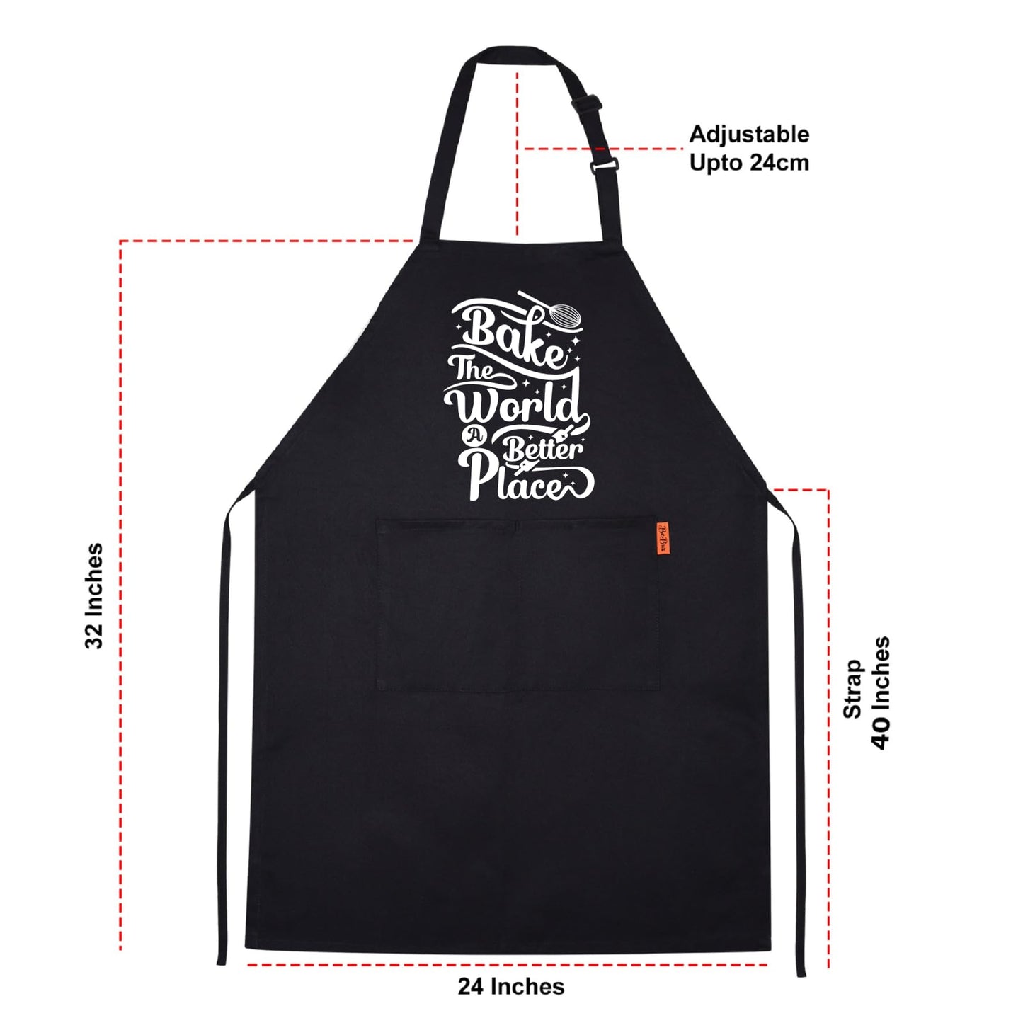 Bake The World A Better Place Funny Aprons for men Printed Apron Gift for Her Chef Apron Kitchen Apron BBQ Apron Gift Baking Apron Father Day Gift