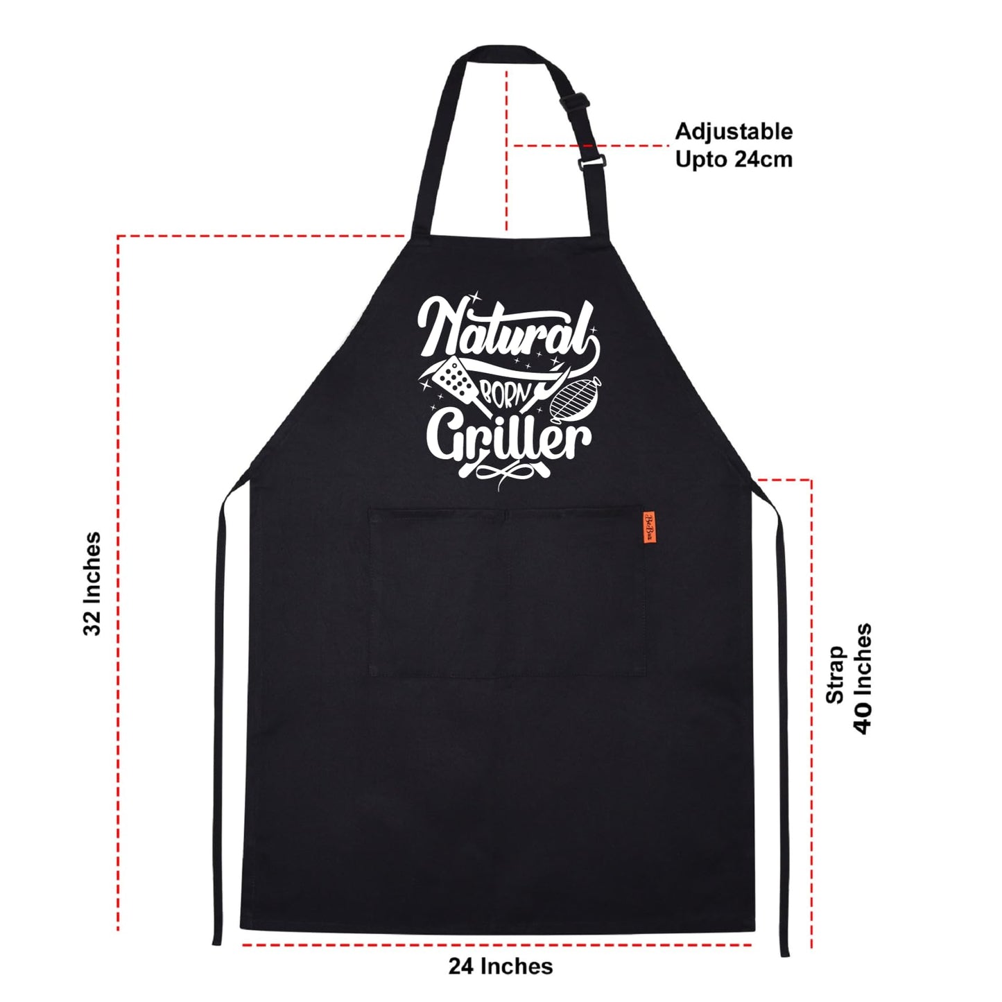 Natural Born Griller Funny Aprons for men Printed Apron Gift for Her Chef Apron Kitchen Apron BBQ Apron Gift Baking Apron Father Day Gift