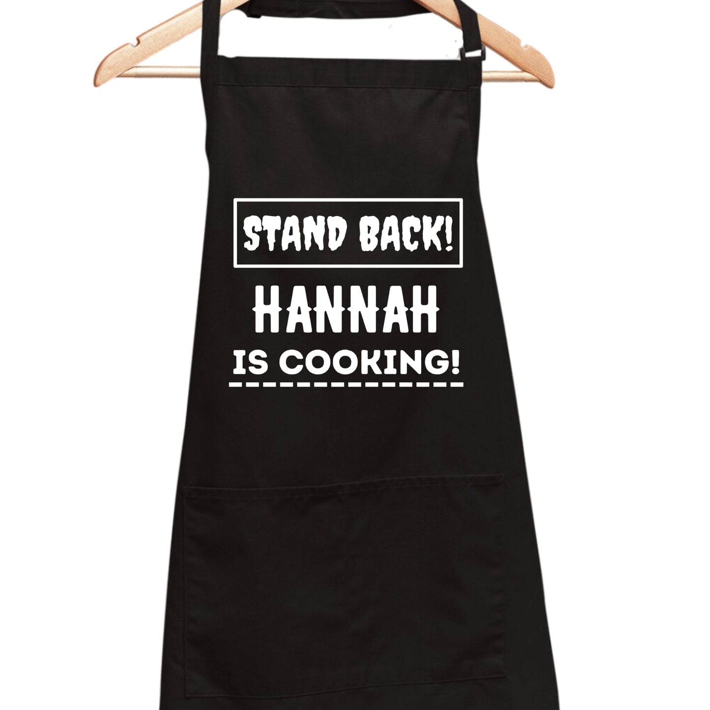 Stand Back Personlise Your Name Printed Apron For Kitchen BBQ grill chef Aprons for Men Women Create Personalised Apron with Pockets Custom Apron gift for Him Her