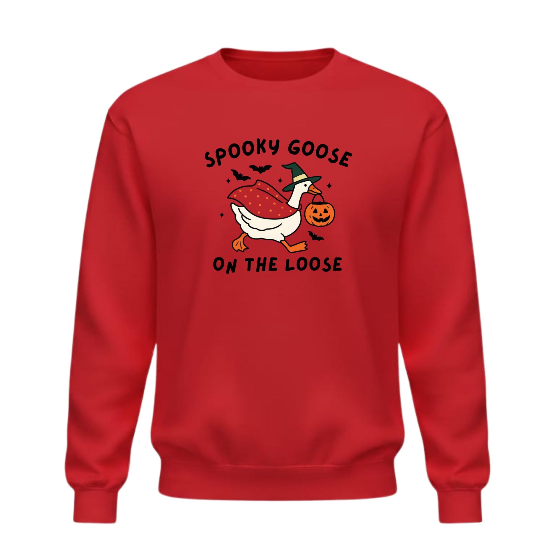 Be Buz Spooky Goose On The Loose Sweatshirt – Funny Halloween Crewneck Pullover – Silly Goose Graphic Sweatshirt for Men and Women - Top Tee