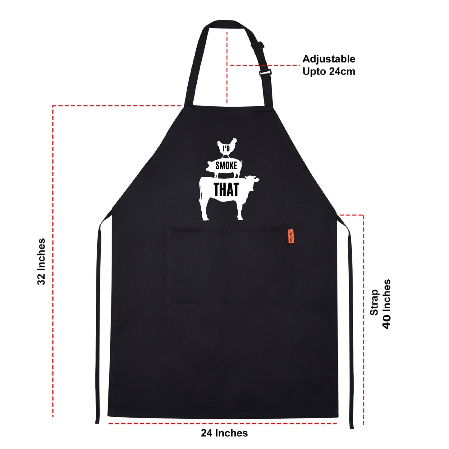 I'd Smoke That BBQ Apron for Grilling Enthusiasts Funny and Durable Grilling Apron for Men and Women Adjustable Heat-Resistant and Perfect for Barbecue Smoking, and Cooking