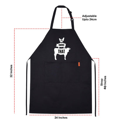 I'd Smoke That BBQ Apron for Grilling Enthusiasts Funny and Durable Grilling Apron for Men and Women Adjustable Heat-Resistant and Perfect for Barbecue Smoking, and Cooking