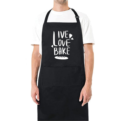Live Love Bake Funny Aprons for men Printed Apron Gift for Her Chef Apron Kitchen Apron BBQ Apron Gift Baking Apron Father Day Gift