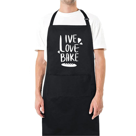 Live Love Bake Funny Aprons for men Printed Apron Gift for Her Chef Apron Kitchen Apron BBQ Apron Gift Baking Apron Father Day Gift - Top Tee