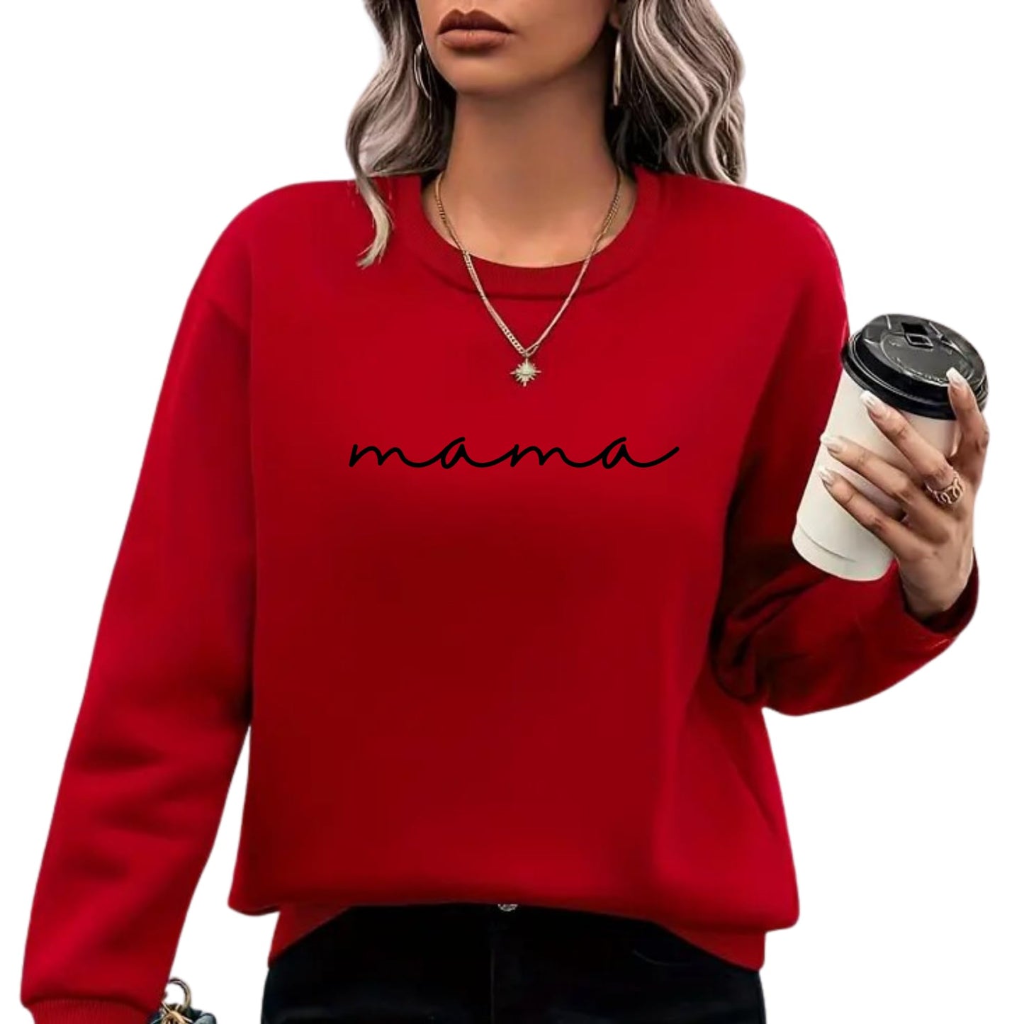Be Buz Mama Sweatshirt for Women Cute Mom Crewneck Christmas, Mom Outfit, Casual Sweatshirt for Women - Top Tee