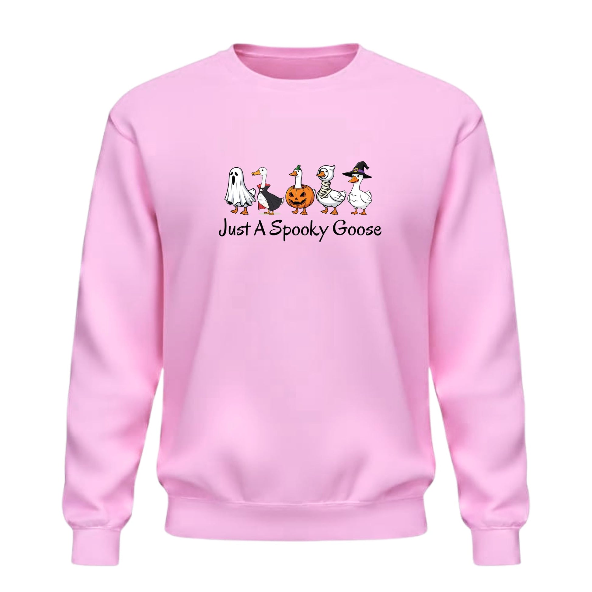 Be Buz Halloween Funny Goose Sweatshirt – Just a Spooky Goose Skeleton Graphic Sweatshirt – Spooky Season Crewneck Pullover for Men and Women - Top Tee