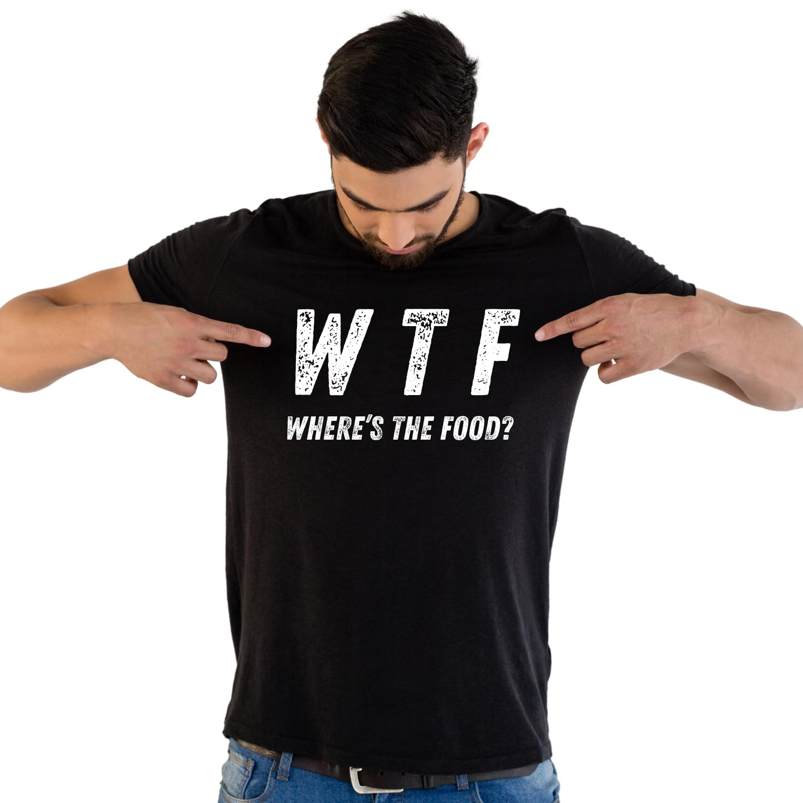 Where's The Food? Funny Printed Black Adults Unisex Men Women Summer Winter Cotton Crew Neck Casual T-Shirt - Top Tee