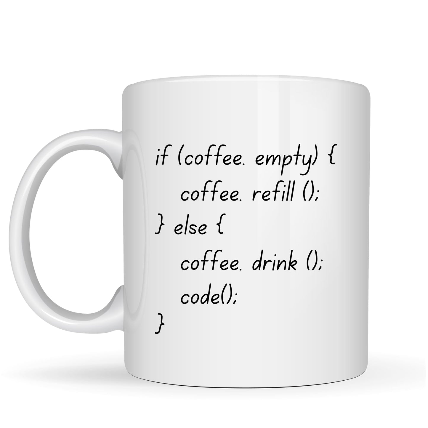 Be Buz Funny Programmer Mug Coffee Refill Code Loop – 11oz White Ceramic Mug – Gift for Software Engineer Coder