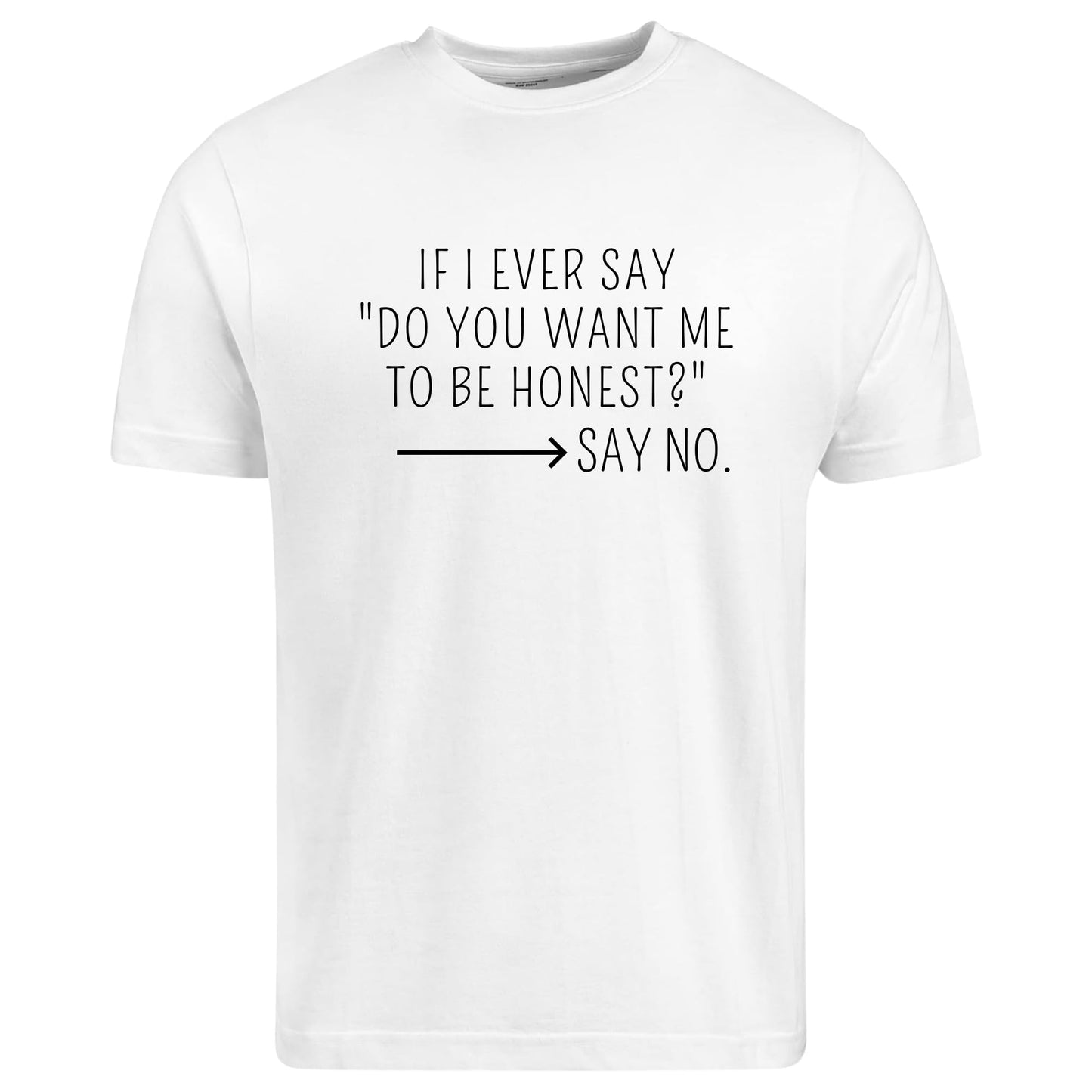 BeBuz If I Ever Say Do You Want Me to Be Honest Say No T-Shirt Funny Sarcastic Brutally Honest Humor Tee Graphic Shirt for Women or Men - Top Tee