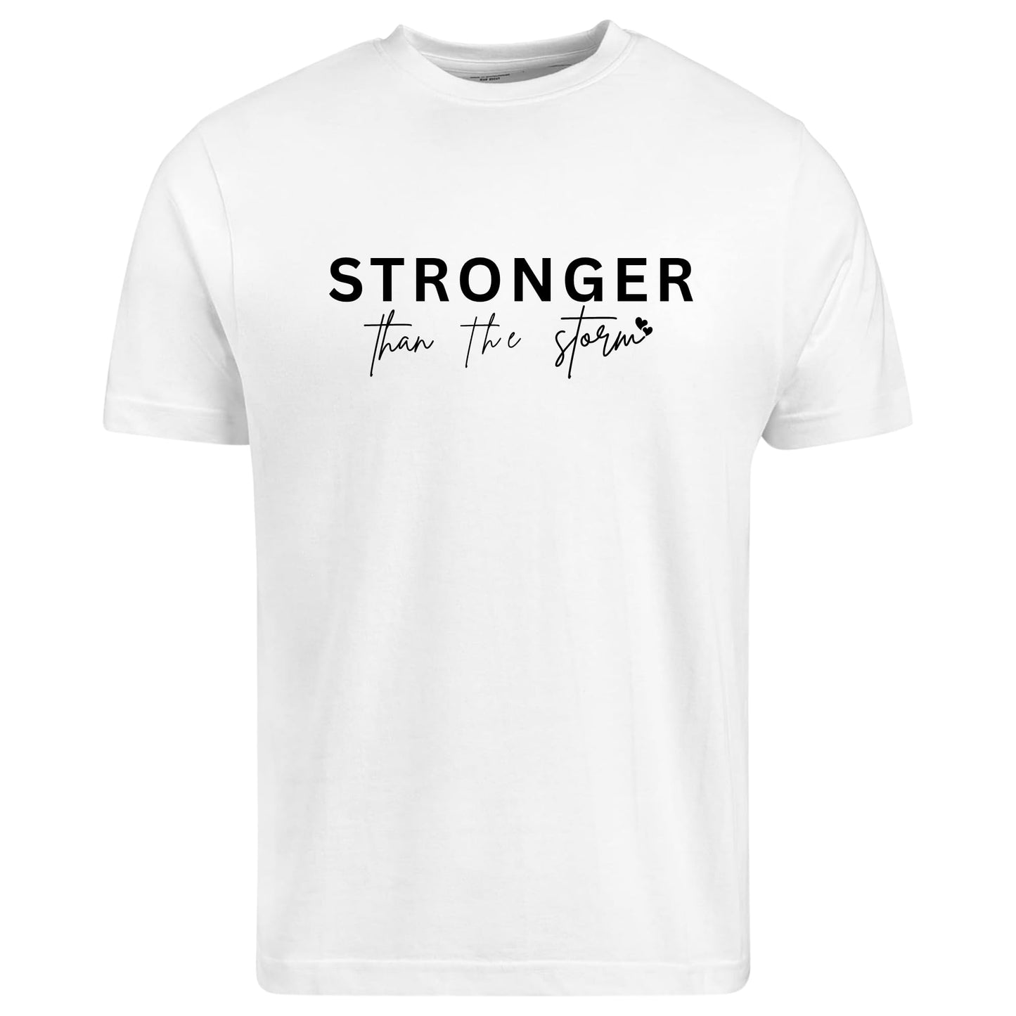 Be Buz Stronger Than The Storm Shirt Christian Shirt for Women Jesus Lover Faith Woman Religious T-Shirt Mom Tee Gift for Her - Top Tee