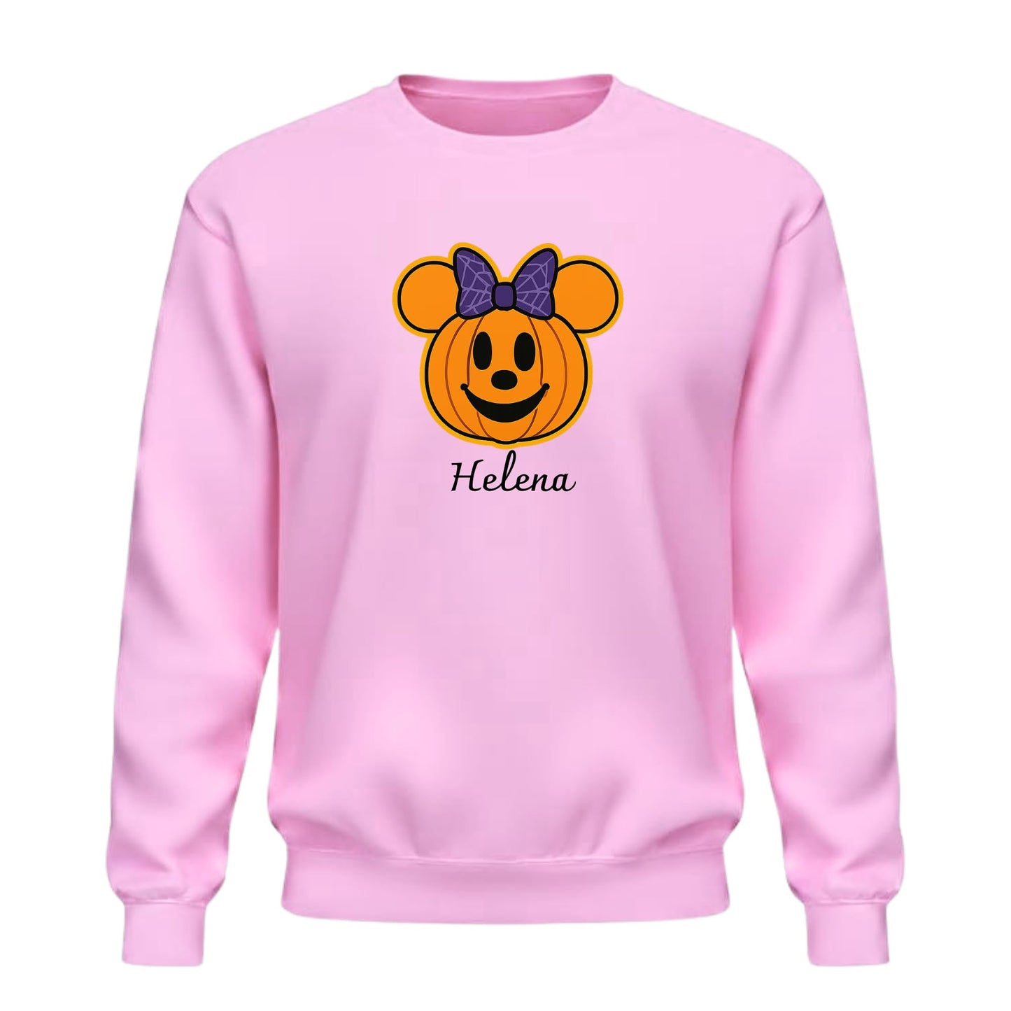 Be Buz Personalized Halloween Pumpkin Sweatshirt – Custom Name Printed Crewneck Pullover for Men and Women – Spooky Trick or Treat Sweatshirt - Top Tee