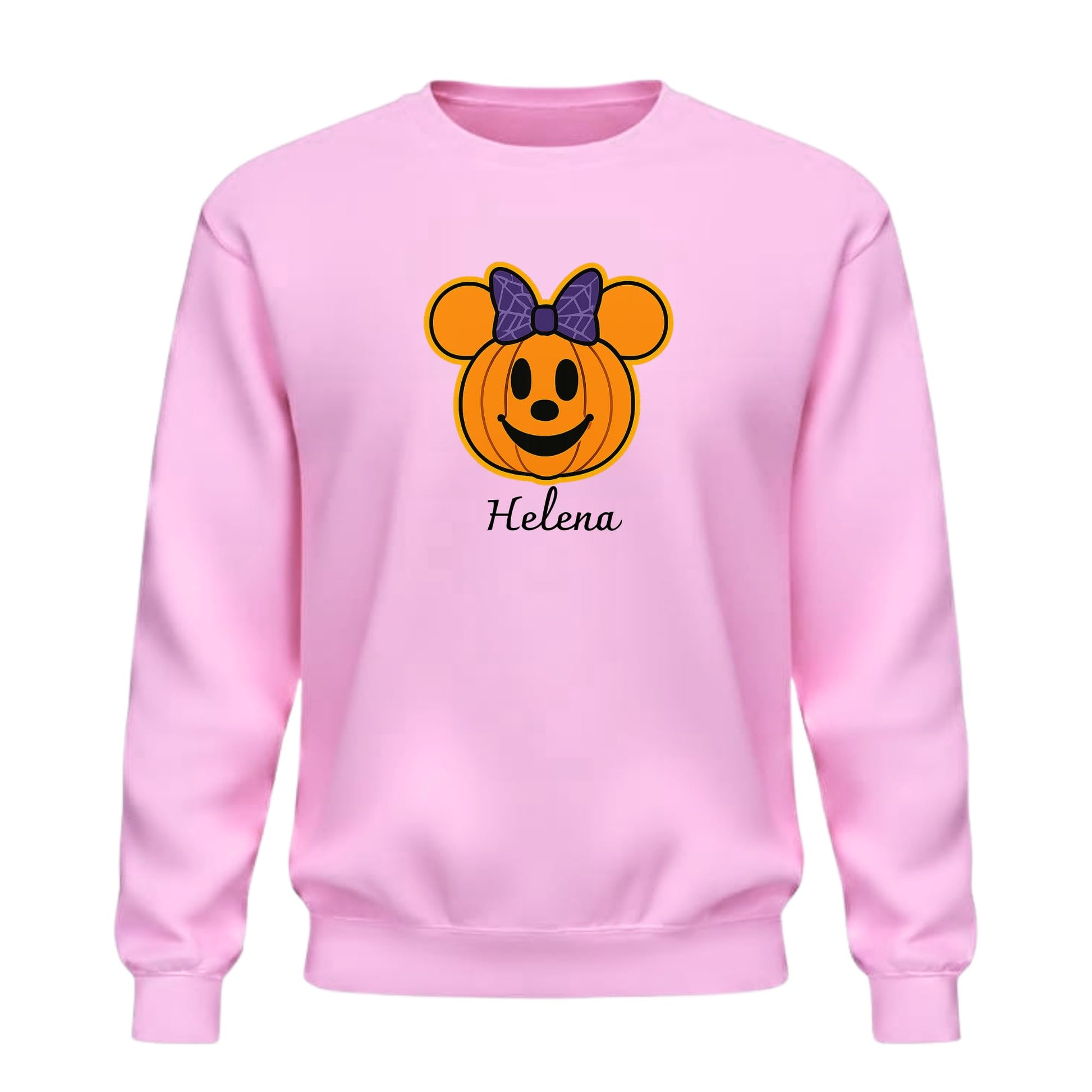 Be Buz Personalized Halloween Pumpkin Sweatshirt – Custom Name Printed Crewneck Pullover for Men and Women – Spooky Trick or Treat Sweatshirt - Top Tee