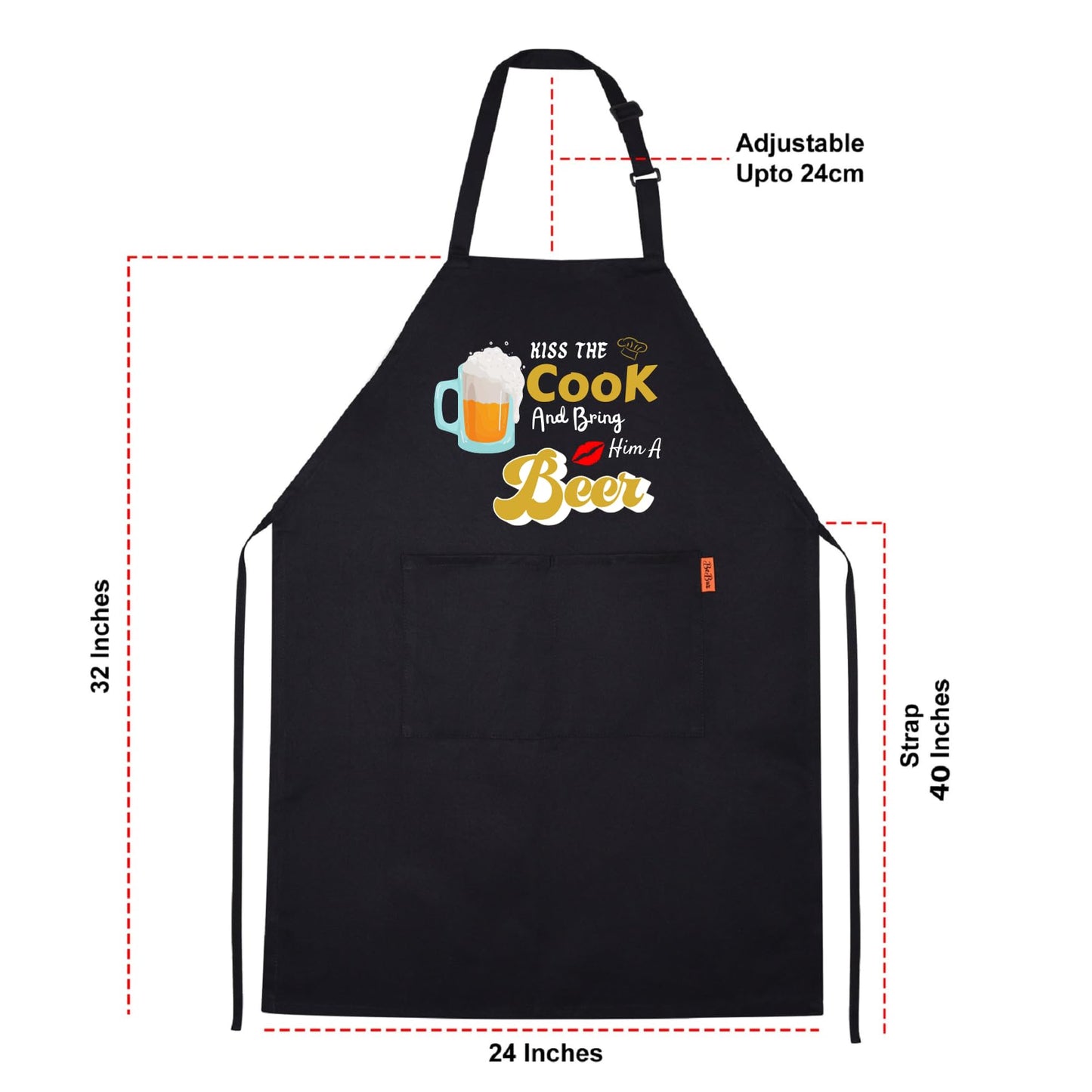 Kiss the Cook And Bring Him A Beer Funny Aprons for men Printed Apron Gift for Her Chef Apron Kitchen Apron BBQ Apron Gift Baking Apron Father Day Gift