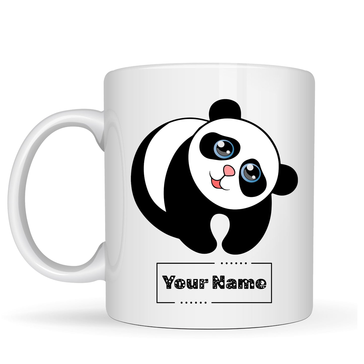 Personalized Panda Mug – Custom Name Ceramic Coffee Cup – Cute Panda Bear Lover Gift for Kids, Friends and Animal Lovers – 11oz