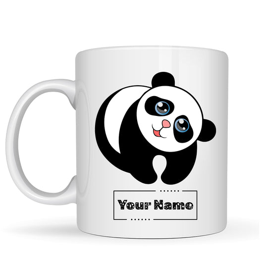 Personalized Panda Mug – Custom Name Ceramic Coffee Cup – Cute Panda Bear Lover Gift for Kids, Friends and Animal Lovers – 11oz