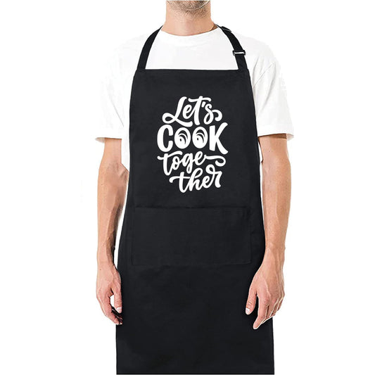 Let's Cook Together Funny Aprons for men Printed Apron Gift for Her Chef Apron Kitchen Apron BBQ Apron Gift Baking Apron Father Day Gift - Top Tee