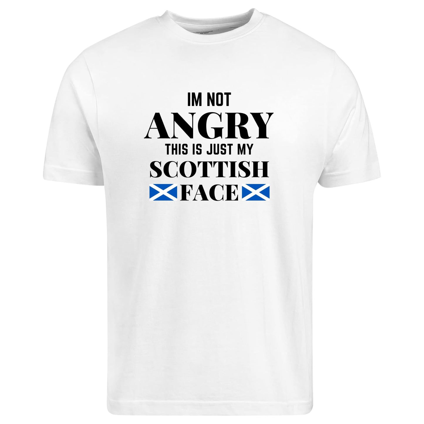 Be Buz I'm Not Angry This is Just My Scottish Face t Shirt Scottish Flag Graphic Tee Gift for him her - Top Tee