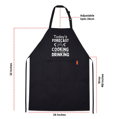 Today's Forecast Cooking With a Chance of Drinking Funny Aprons for men Printed Apron Gift for Her Chef Apron Kitchen Apron BBQ Apron Gift Baking Apron Father Day Gift