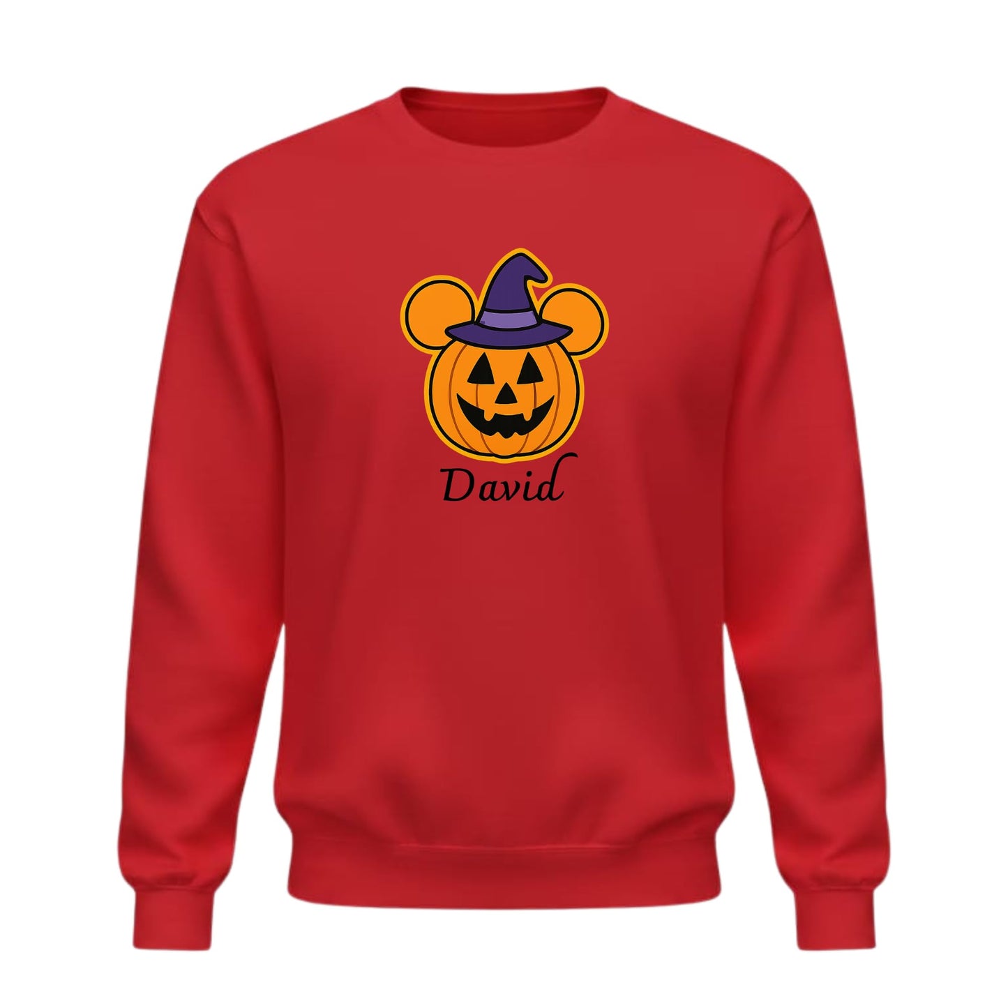 Be Buz Personalized Halloween Pumpkin Sweatshirt – Custom Name Printed Crewneck Pullover for Men and Women – Spooky Trick or Treat Sweatshirt - Top Tee