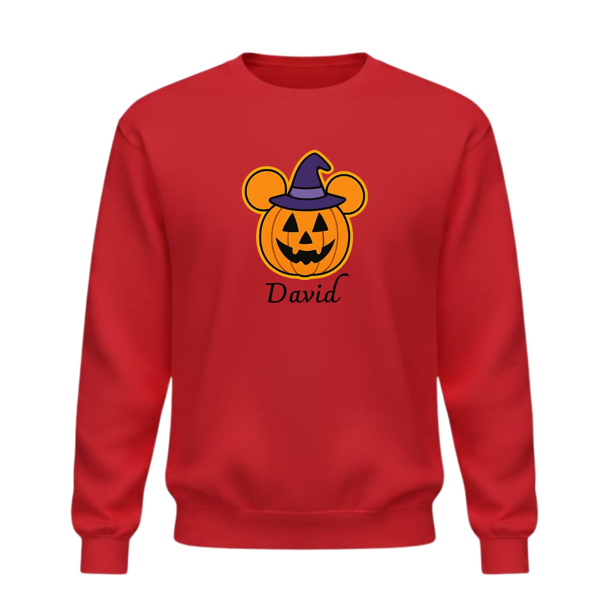 Be Buz Personalized Halloween Pumpkin Sweatshirt – Custom Name Printed Crewneck Pullover for Men and Women – Spooky Trick or Treat Sweatshirt - Top Tee