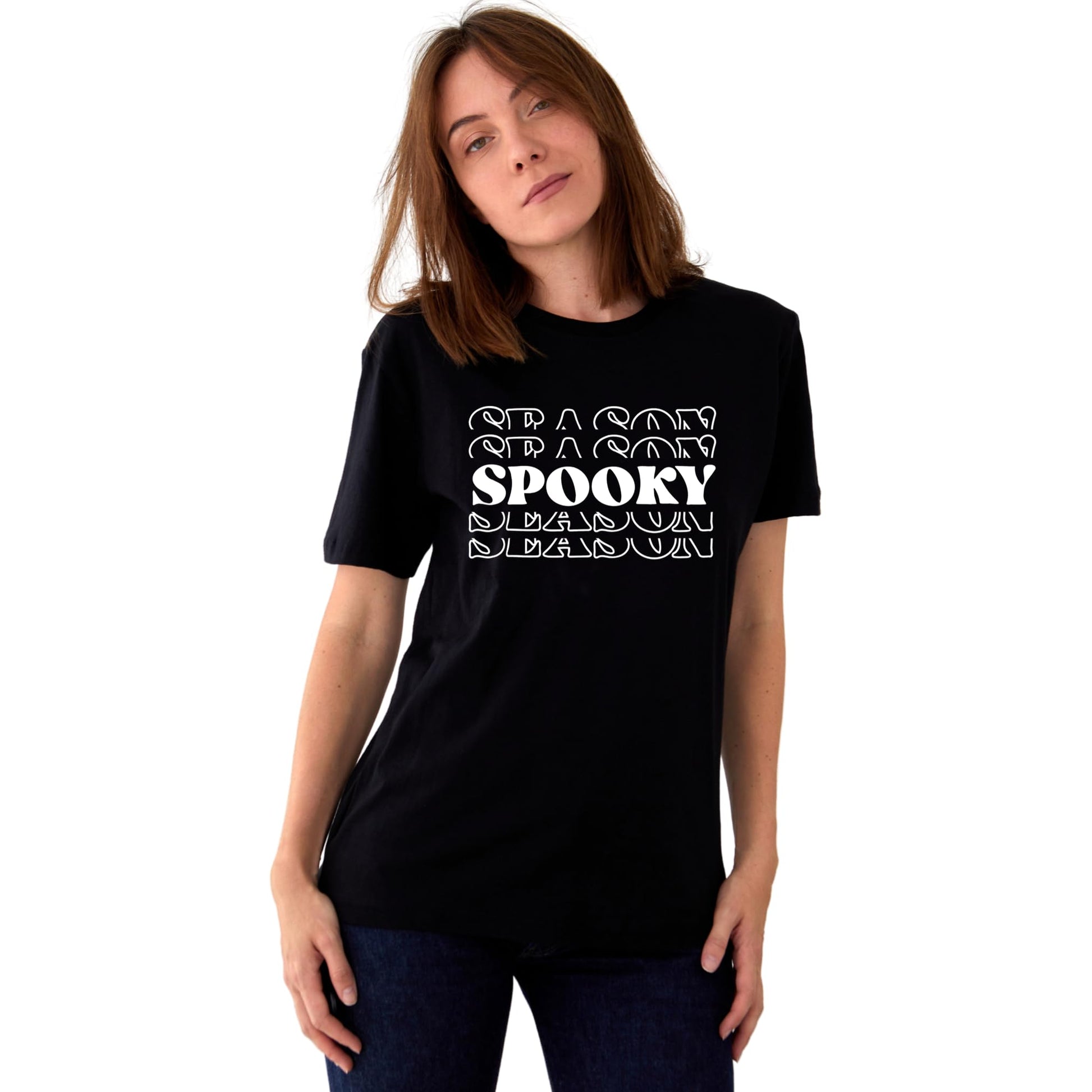 Be Buz Spooky Halloween Party Fun Adults Logo Printed Unisex Men Women Summer Winter Cotton Crew Neck Casual T-Shirt - Top Tee