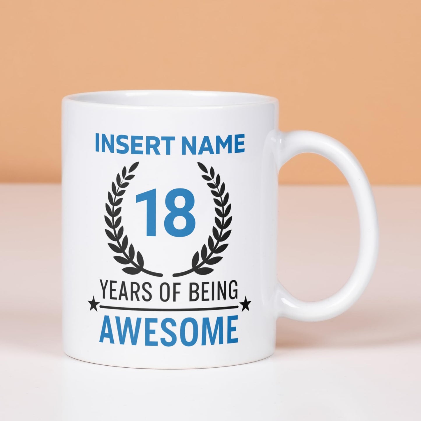 18Th Birthday Gift for Her Personalized 18 Years of Being Awesome Mug Custom Name Coffee Cup Funny Gift for Old Girl Birthday Present for Women