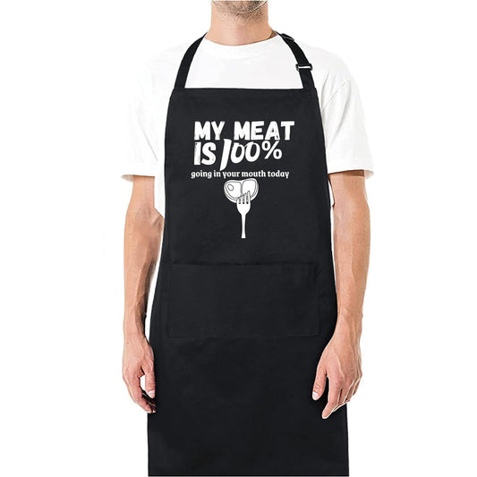 My Meat Is 100% Going in Your Mouth Today Funny Aprons for men Printed Apron Gift for Her Chef Apron Kitchen Apron BBQ Apron Gift Baking Apron Father Day Gift - Top Tee