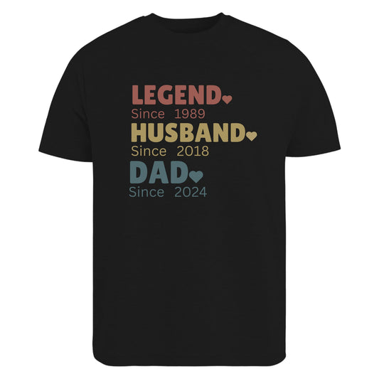 Be Buz Men's Legend Husband Dad Personalized T-Shirt for Dad, Husband, Grandpa - Top Tee