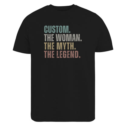 Be Buz Custom Name The Woman The Myth The Legend T-Shirt Personalized Women's Tee Funny Gift for Mom, Wife, Sister - Top Tee