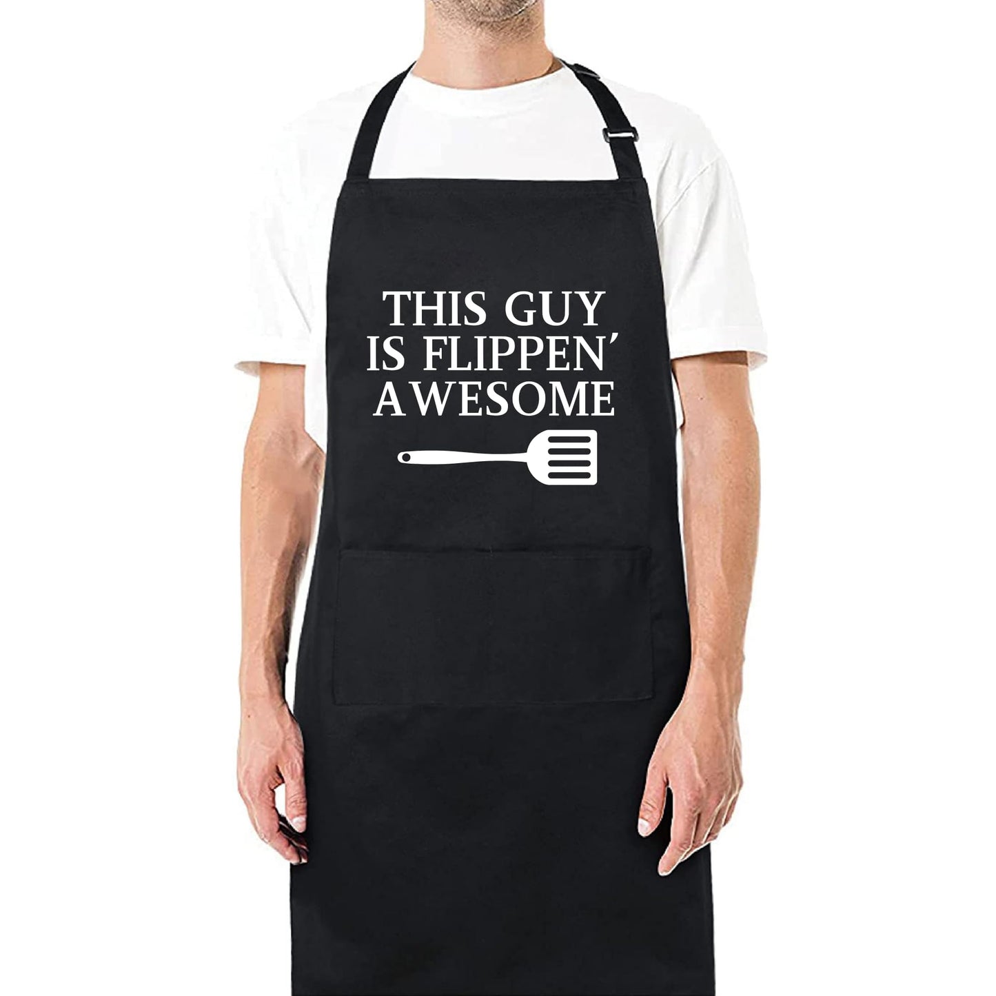 This Guy is Flipping Awesome Hilarious BBQ and Cooking Apron for Men and Women Gift for Chef and Food Lovers Funny Kitchen Apron for Cooking, Grilling, Baking