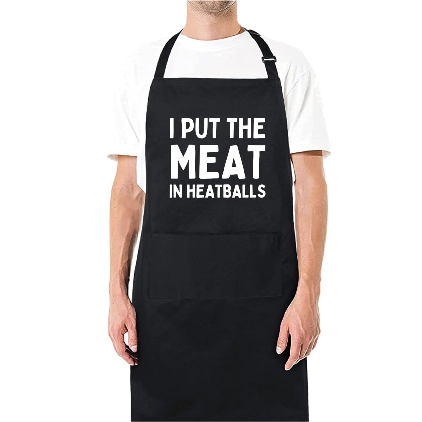 I Put The Meat In Heatballs Funny Aprons for men Printed Apron Gift for Her Chef Apron Kitchen Apron BBQ Apron Gift Baking Apron Father Day Gift