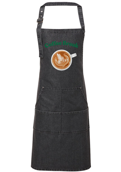 Personalized Denim Cooking Apron, Adjustable Neck Strap, 4 Pockets, add your photo or logo