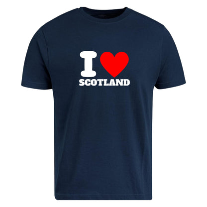 Be Buz I Love Scotland T-Shirt Unisex Graphic Tee with Classic Heart Design Trendy Scottish Souvenir Shirt for Men and Women