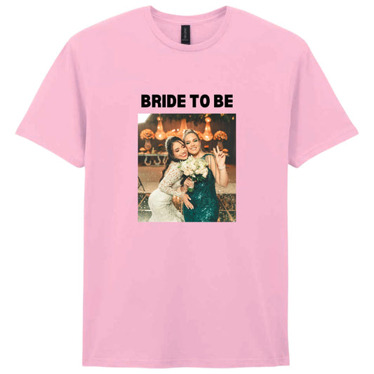 Be Buz Personalized T-Shirt, Custom Text and Image, Add Your Own Photo or Text, Unisex Cotton Crew Neck, Short Sleeve, Women Regular Fit Pink