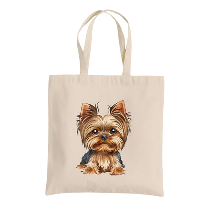 Be Buz Yorkshire Terrier Dog Tote Bag – Cotton Reusable Bag for Dog Lovers and Pet Owners – Cute Yorkie Lover Gift Bag for Women and Everyday Use